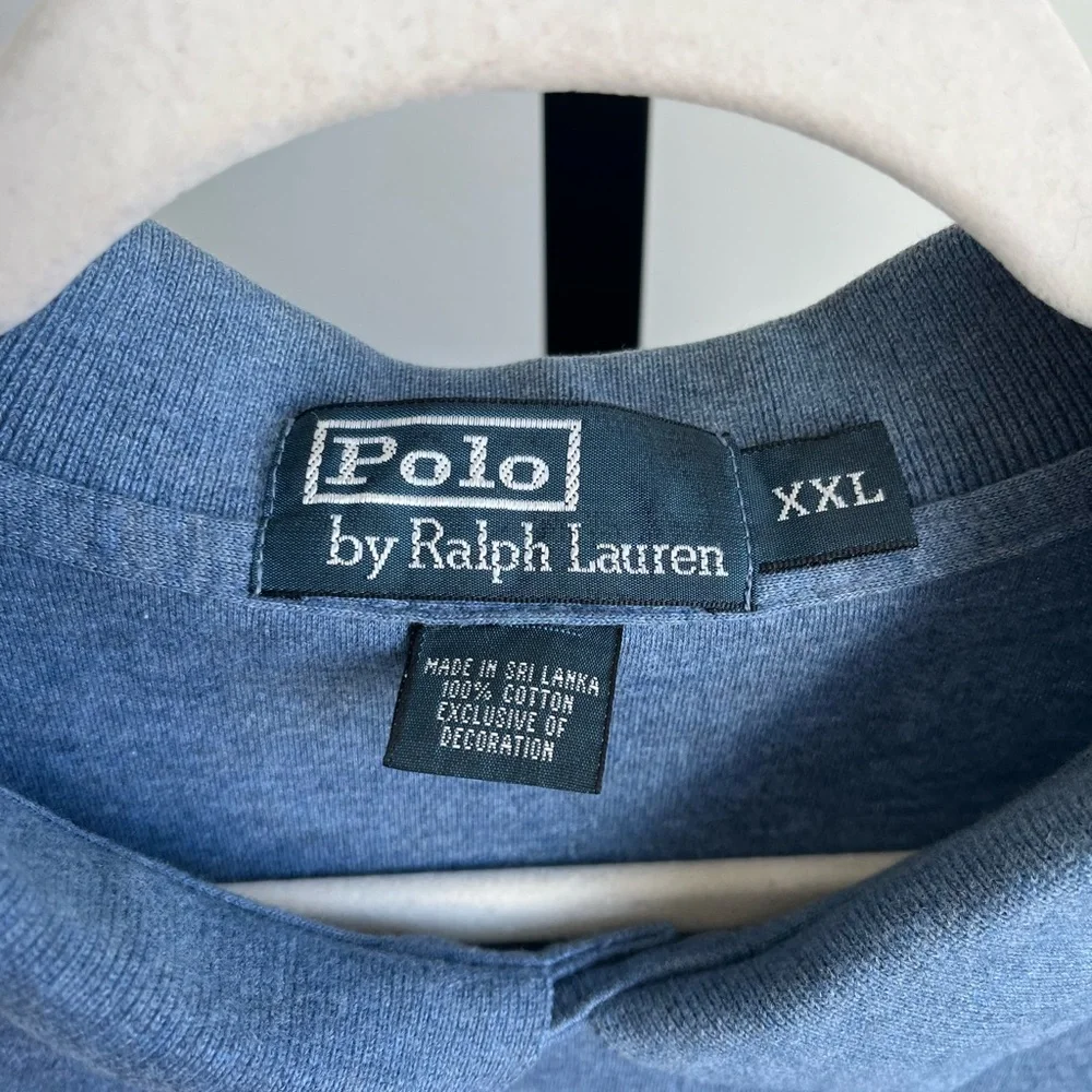 Polo Ralph Lauren Heather Blue Polo Shirt Yellow Pony XXL Preppy Classic
